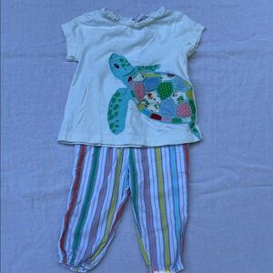 Mini Boden Cream Turtle Set